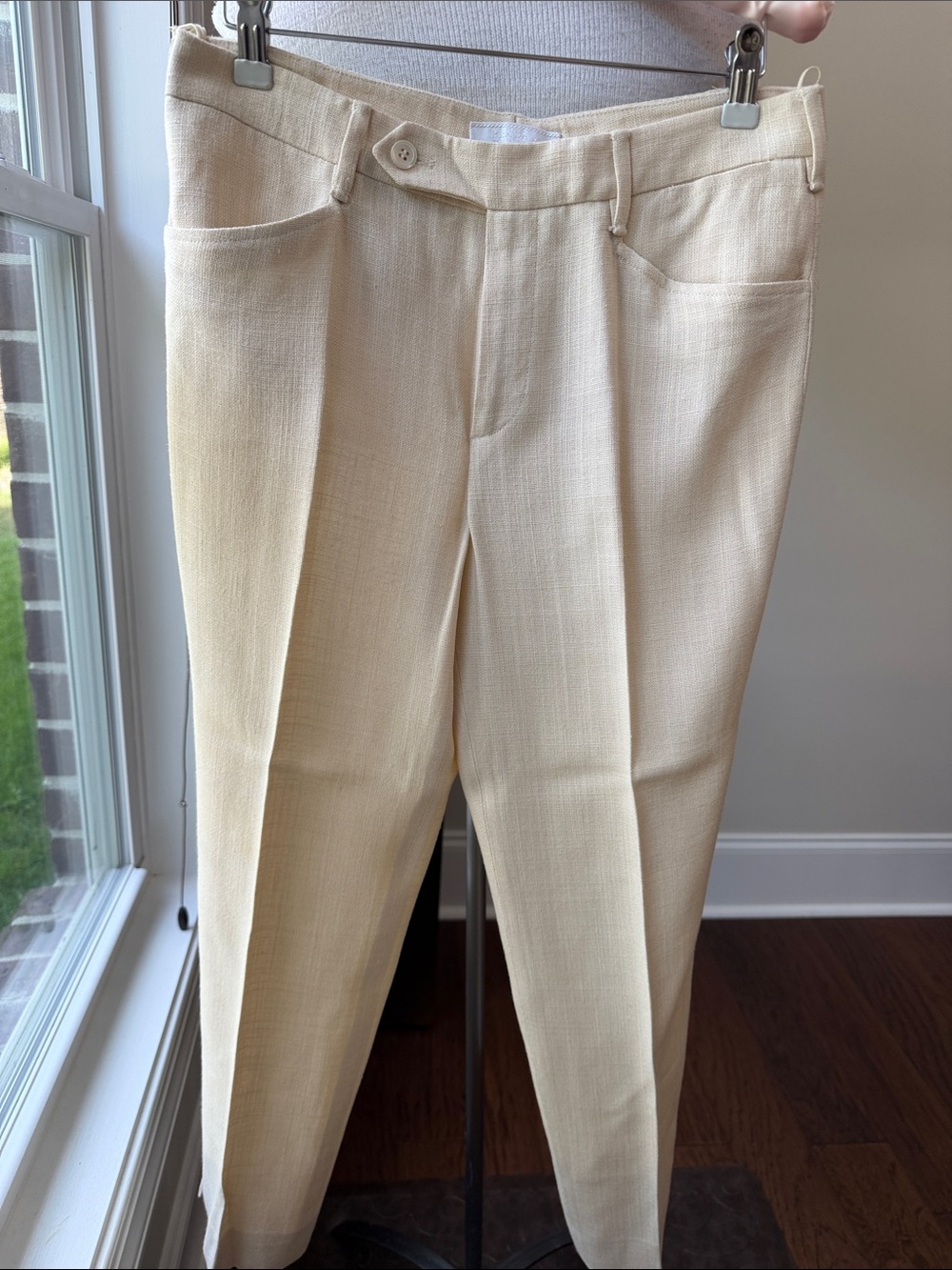 Prada Cream Tailored Straight-Leg Trousers